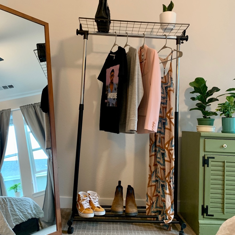 Clothes Rack with Shelves & Extendable